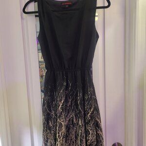 Dress with branch print skirt